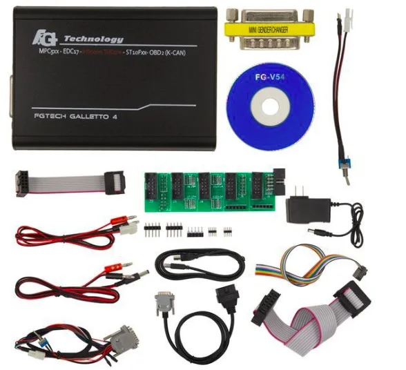 FGTECH Galletto 4 FG Технология MPC5xx EDC17 Infineon Tricor V54 TECH Европейская версия OBD2 ECU программист Функция Tricore|Кабели и