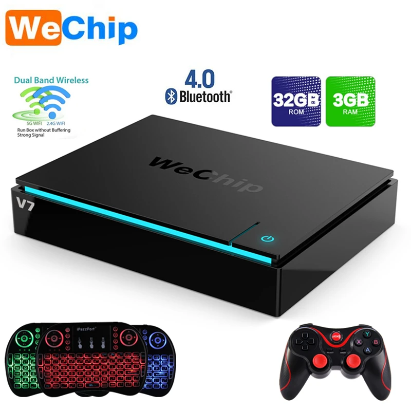 Wechip V7 Android 7 1 ТВ Box Amlogic S912 3 ГБ Оперативная память 32 Встроенная 2 4 г/5 г Двойной Wi Fi