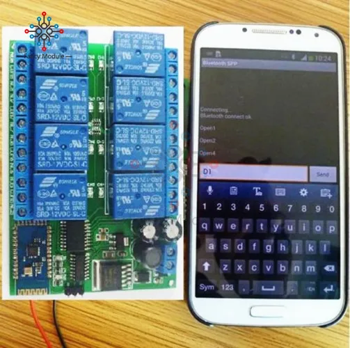 12 В постоянного тока 8 каналов для Android телефона Bluetooth управления релейный модуль