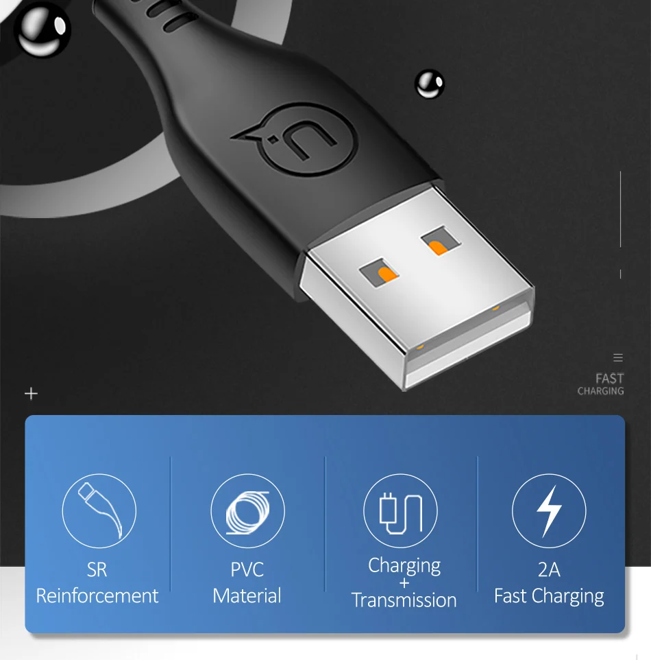 USAMS 3 шт./партия USB кабель для iPhone 11 кабель, 1 м 2A кабель для быстрой зарядки данных для iPhone XR XS Max X 8 7 6 ios 12 11 10 usb