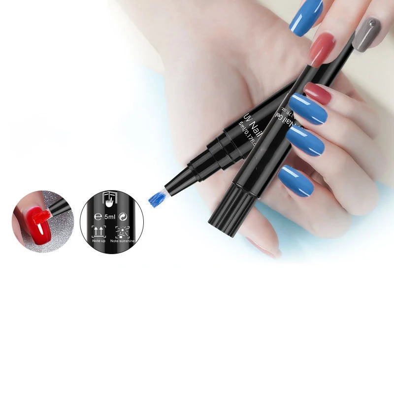 24 Цвета 3-в-1 дизайн ногтей ручка для 3d Nail Art художественного оформления лак нет