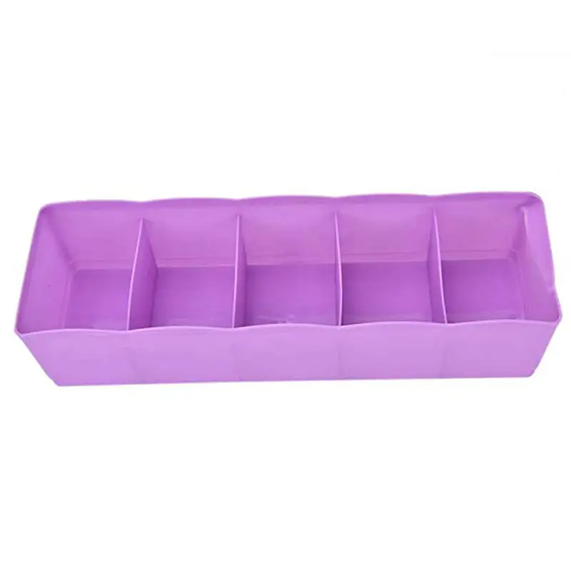 Plastic Multifunction 5 Grids Underwear Socks Bra Ties Organizer Desktop Drawer Clothing Storage Box Cabinet | Дом и сад