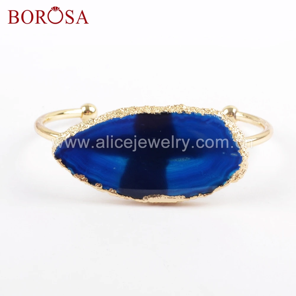 BOROSA 5/10 шт. новый золотой цвет свобода Агаты кусочки браслеты Натуральные