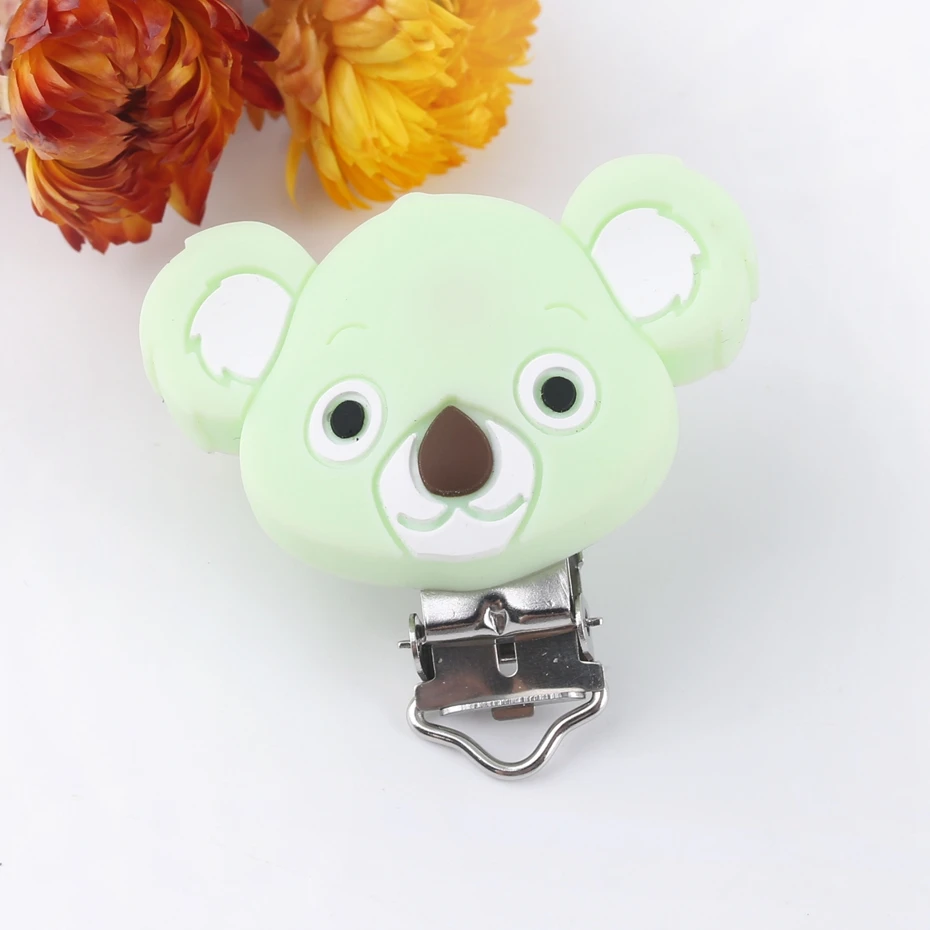 Пищевая силиконовая Милая Мини-пустышка Koala, зажим для пустышки, силиконовая прорезыватель, аксессуары, ниппель для клипа, сделай сам, для пустышки, цепочка, детские товары