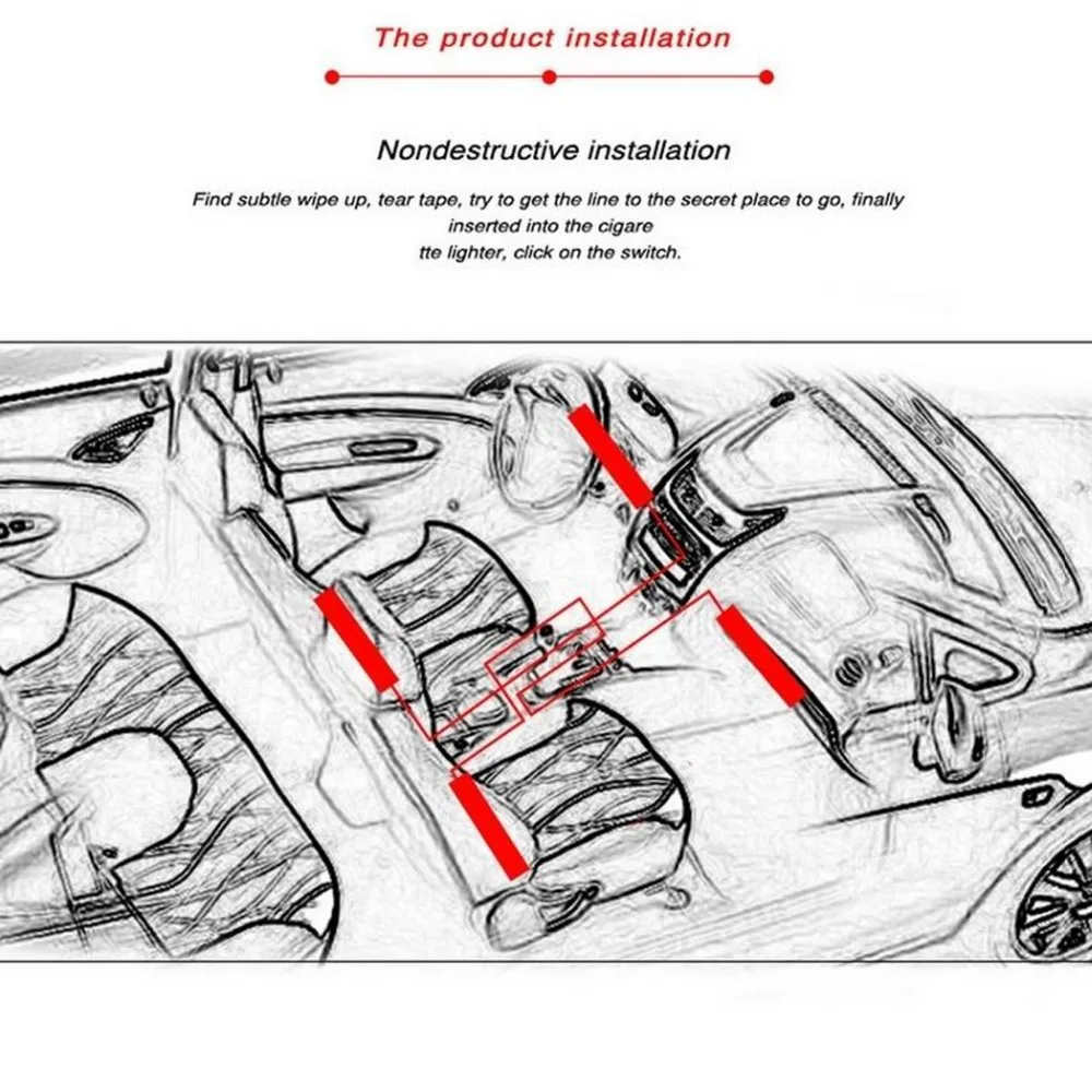 Бесплатная доставка 4 шт. голосовой контроллер салона автомобиля RGB Светодиодные