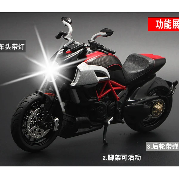 1:12 Kawasaki Ducati имитационная модель мотоцикла из сплава детская со звуком гладкая линия Игрушечная модель автомобиля - Цвет: 4