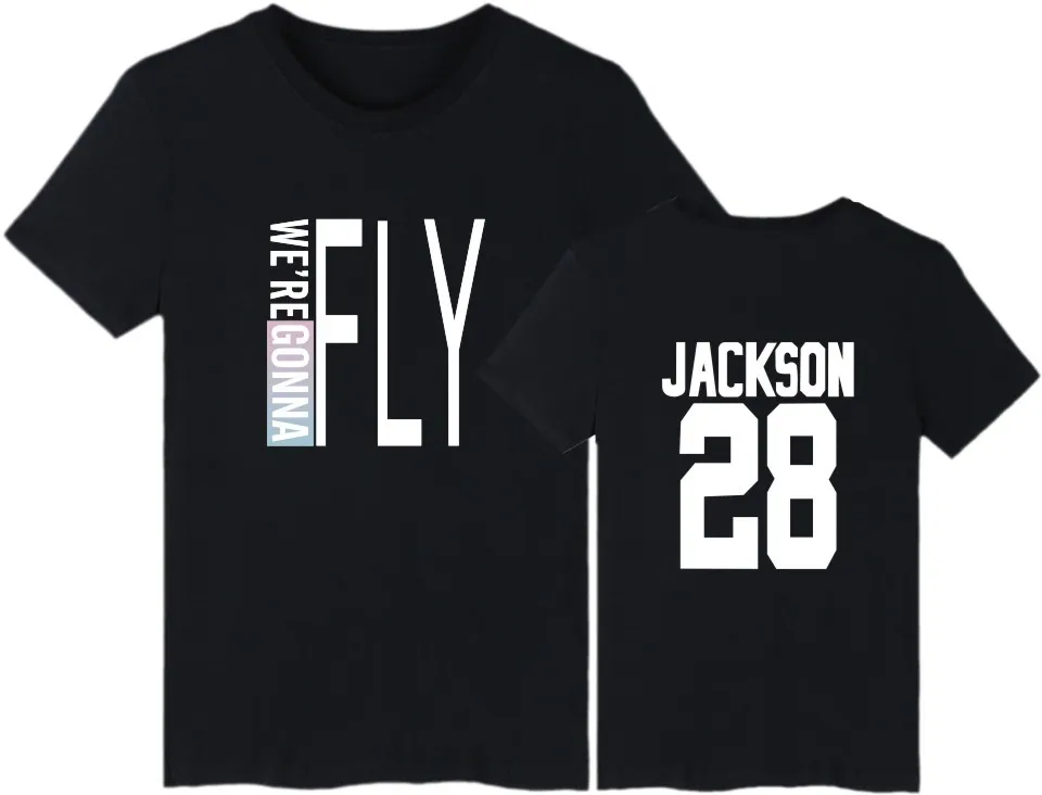 Kpop GOT7 футболка с надписью FLY IN WE'RE gont в стиле хип-хоп хлопковая Короткими