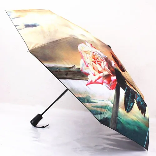 Картина Зонт черное покрытие масляной живописи Зонты открытый пляж солнце