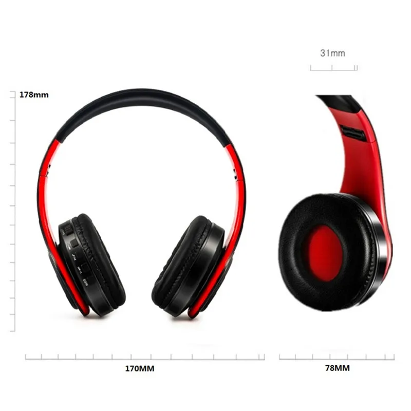 TOPROAD беспроводные Bluetooth наушники красочные стерео аудио MP3 гарнитура складная fone