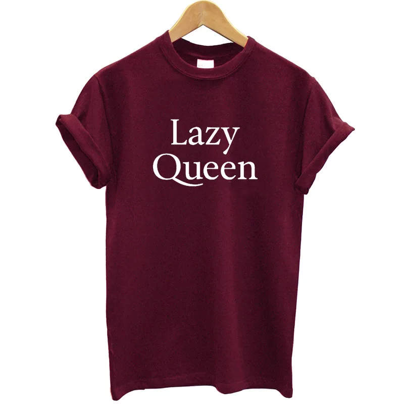 Женская футболка с короткими рукавами Lazy Queen летняя повседневная коротким