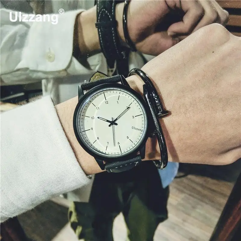 Оригинальные Ulzzang брендовые Модные Кожаные классические ударопрочные кварцевые