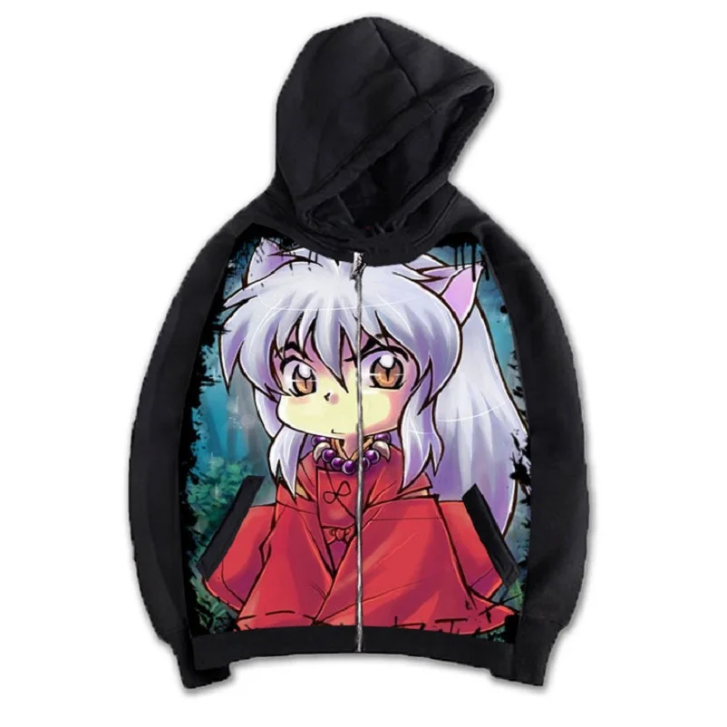 High-Q унисекс аниме Cos Inuyasha Higurashi Kagome Sesshoumaru толстовка на молнии с капюшоном