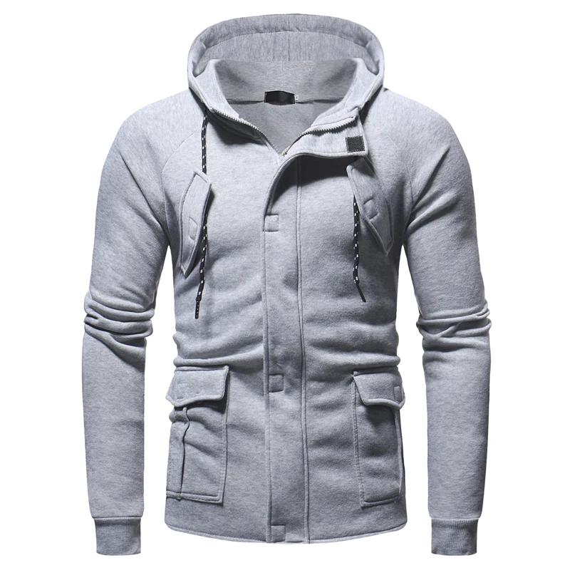 UNIVOS KUNI 2019 Spring Men Casual Hooded Sweatshirt Solid Color Hoodies Male Long Sleeve Hoodie Slim Sportswear Pullover J506 | Мужская