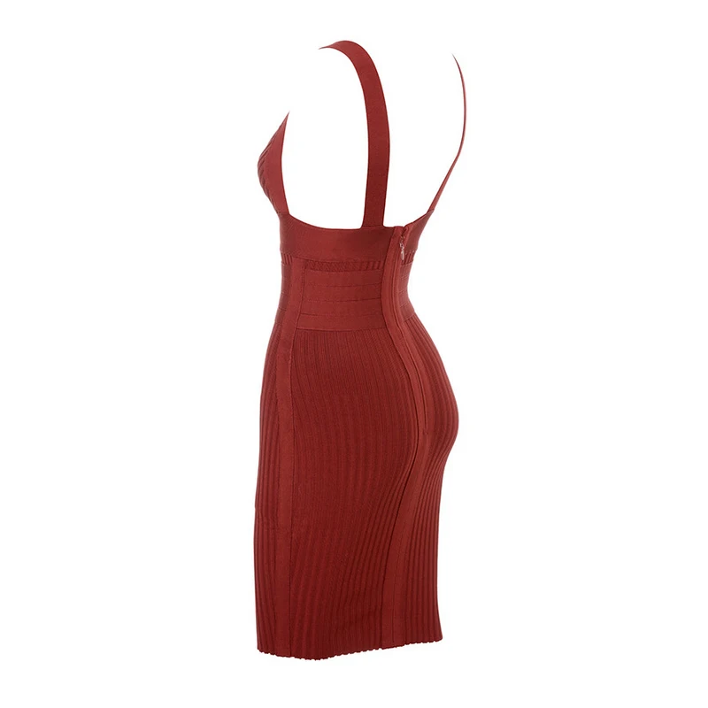 Женское облегающее платье на бретелях-спагетти красное платье-мини с V-образным