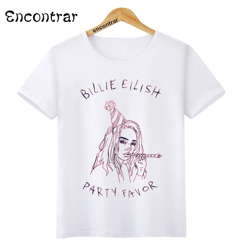 Детская футболка в стиле хип хоп Billie Eilish Повседневная Летняя с круглым вырезом и