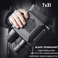 7x31 7x31 HD инфракрасное цифровое устройство ночного видения широкоформатное охотничья оптика зрение видео Фотография ночной бинокль камера без штатива - Цвет: 7x31