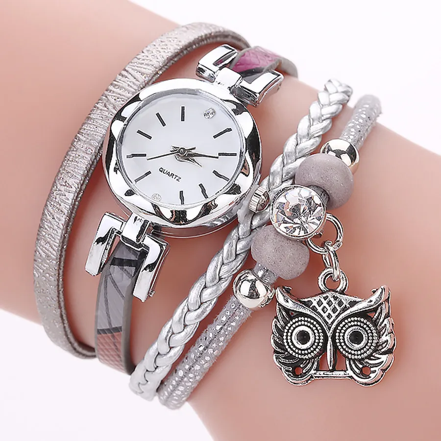 

Women Girls Clock Analog Quartz Pendant Owl Ladies Dress Bracelet Watches Relogio Feminino Casual Bayan Kol Saati Hot sale 328