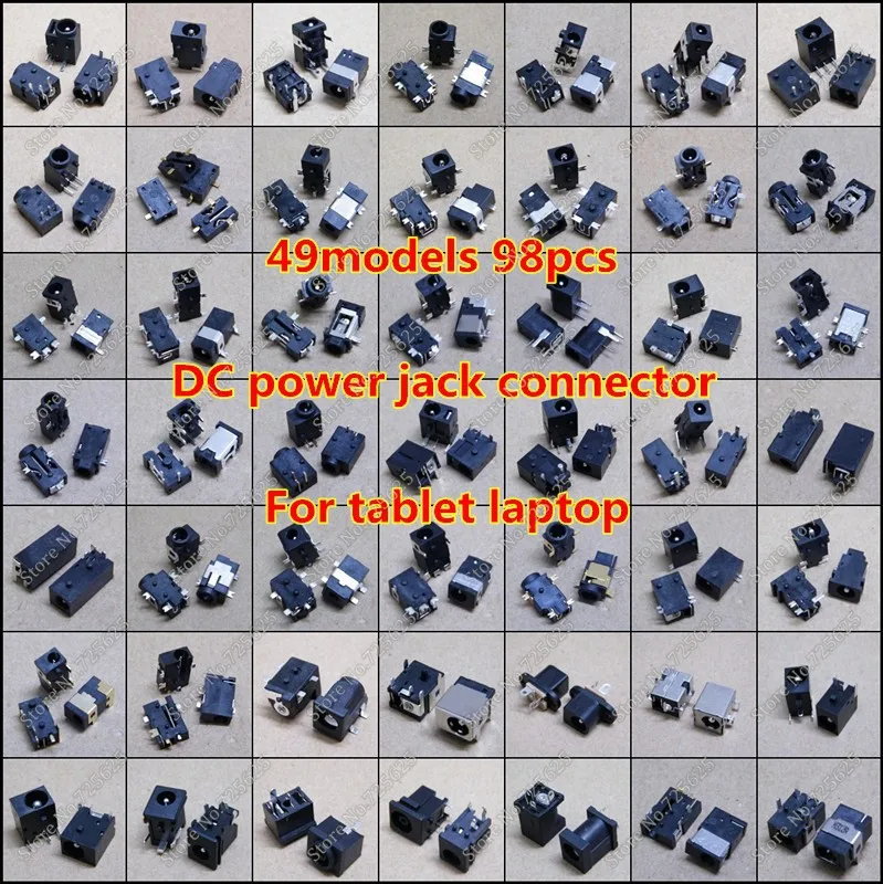 Разъем питания постоянного тока для планшетов, ноутбуков, ноутбуков, питания, гнездовой разъем для зарядки: 0,7 мм, 1,0 мм, 1,3 мм, 2,0 мм, 2,5 мм