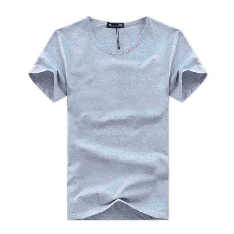 Мужская футболка с коротким рукавом Повседневная Однотонная из 100% хлопка