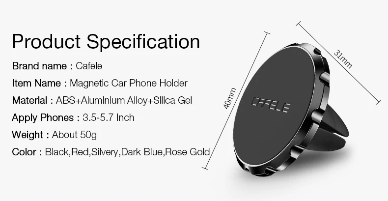 Cafele магнитный автомобильный держатель для телефона для iPhone Xiaomi, магнит 360, крепление на вентиляционное отверстие, подставка для мобильного телефона в автомобиле, gps, универсальный