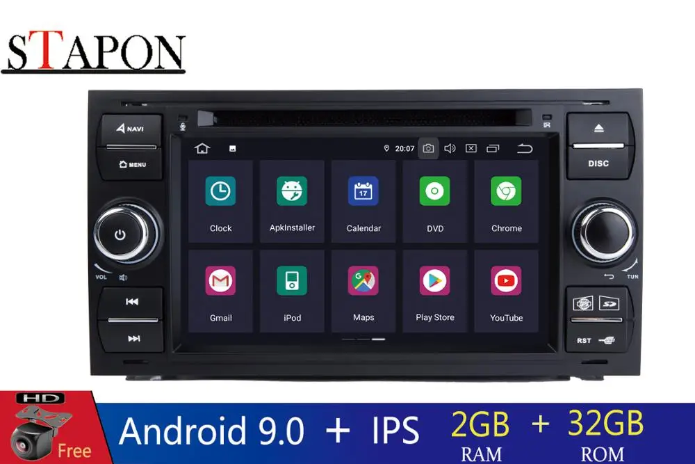STAPON 2din Android 9 0 четырехъядерный процессор для Ford Transit/старый фокус 2 Гб ram