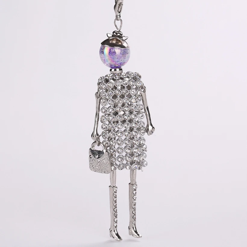 2017 модное длинное ожерелье с кристаллами женская кукла кулон детская цепочка на