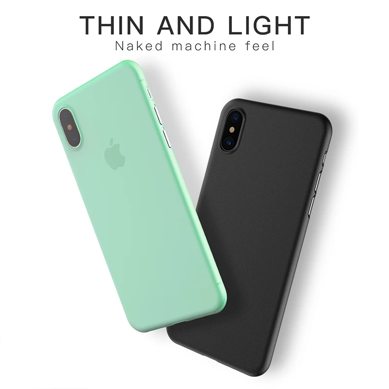 Fshang ультра тонкий чехол для телефона iPhone X Тонкий сплошной Цвет телефон Свет