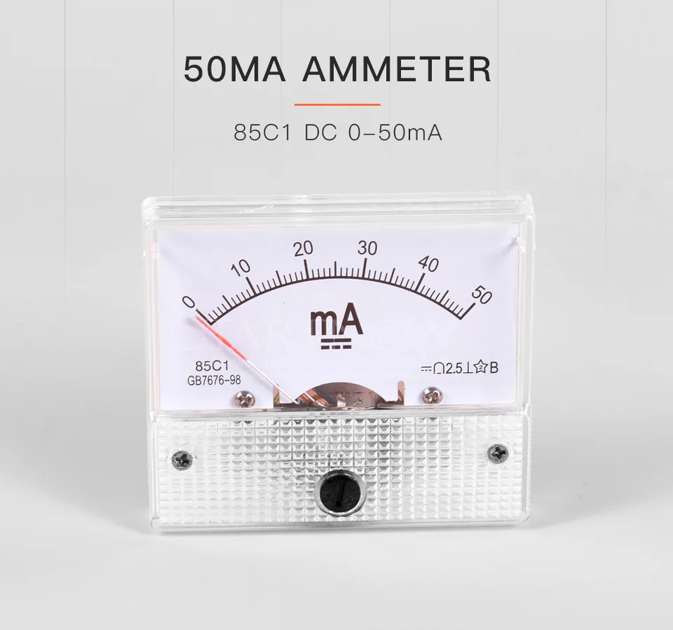 85C1 DC Аналоговый амперметр 0-50mA указатель тока измеритель напряжения измерительный усилитель Миллиамперметр панель для CO2 лазерная трубка источник питания