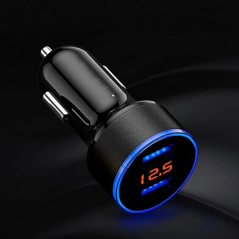 Быстрое зарядное устройство Floureon 3.1A автомобильное с двумя usb портами ЖК дисплей 12