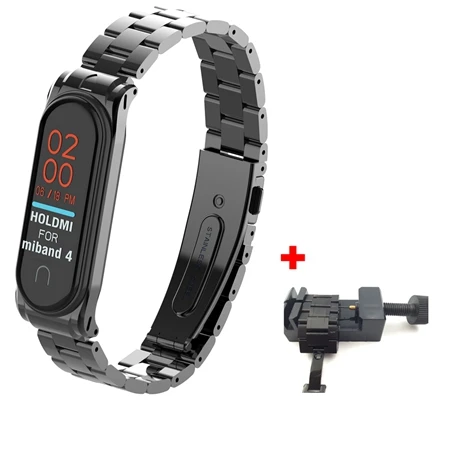 Steel Black ad tool YUEDAER mi Band 4 металлический ремешок для Xiaomi mi Band 4 ремешок браслет из нержавеющей стали mi Band 4 ремешки на запястье mi lanese Loop mi Band 4 - Цвет: Steel Black ad tool
