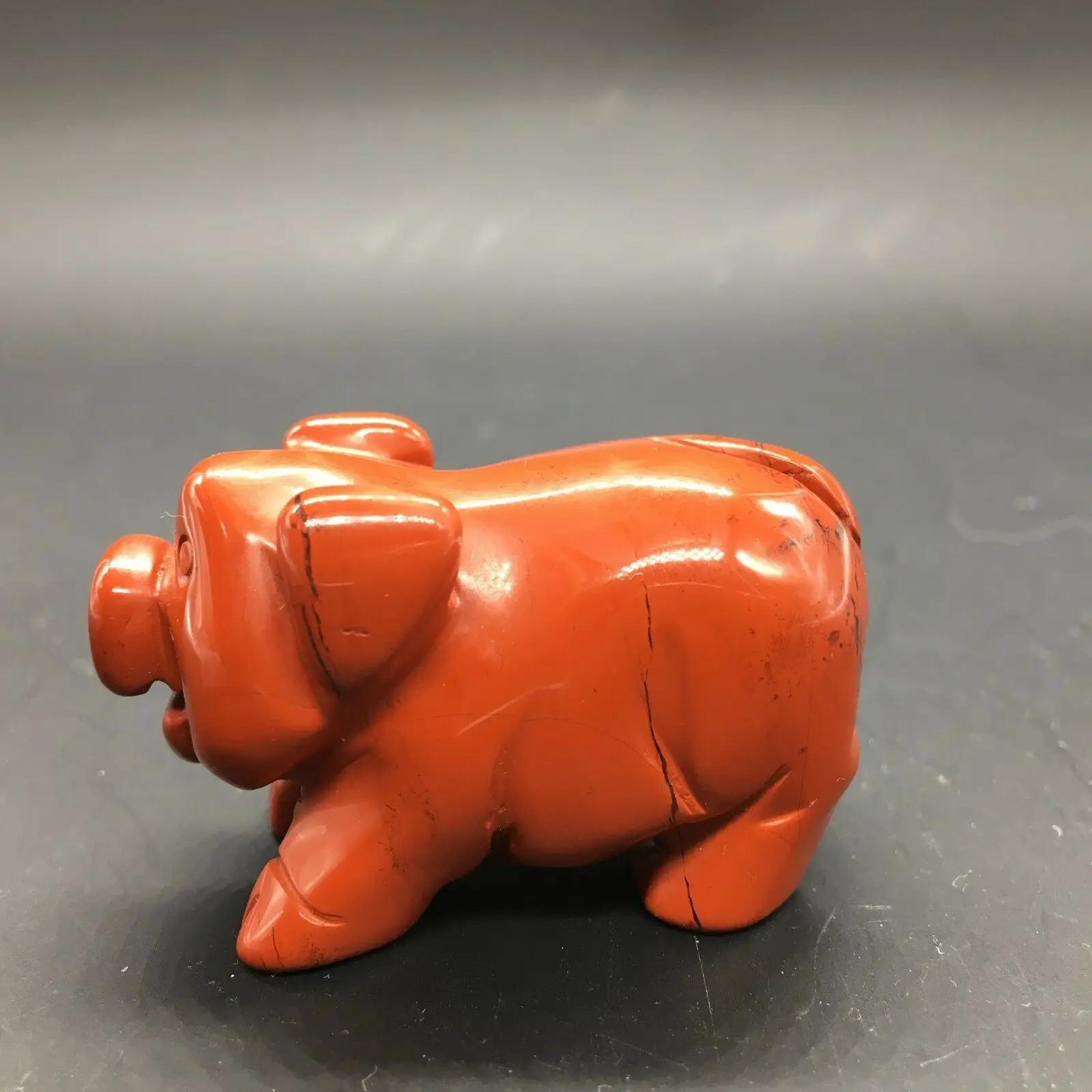 

2.0" Natural Ruby Gemstone Hand-carved Pig For Home Decor 68.6g L1598