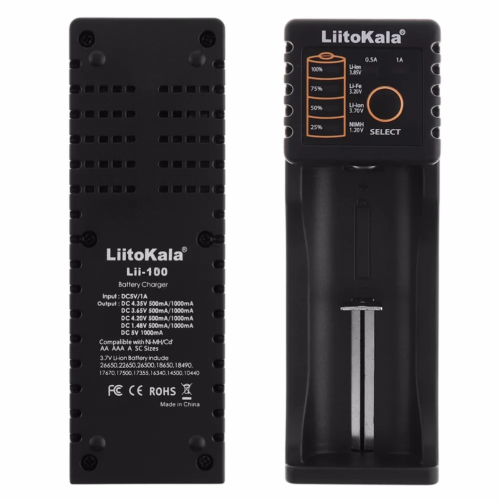 Liitokala Lii 100 USB умное зарядное устройство с Светодиодный индикатор для 1 2 В 3 7 в 8 AA AAA