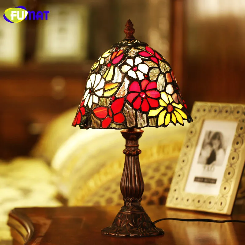 Фумат витражная настольная лампа стеклянный художественный абажур для