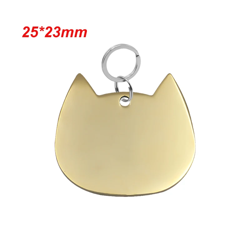Gold Cat S Pawstrip идентификационная бирка для собак с защитой от потери, индивидуальная бирка для собак, телефонная бирка для кошек, идентификационная бирка для домашних животных, Выгравированная на заказ ошейник для собак, подвеска - Цвет: Gold Cat S