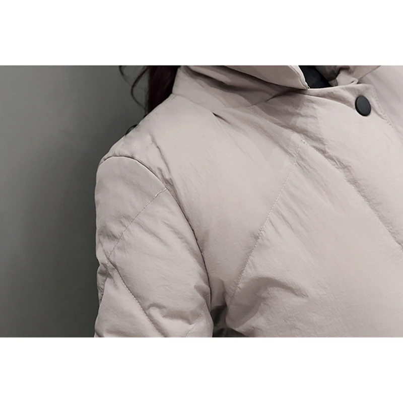 Женская длинная парка на молнии облегающая Толстая теплая куртка с высоким