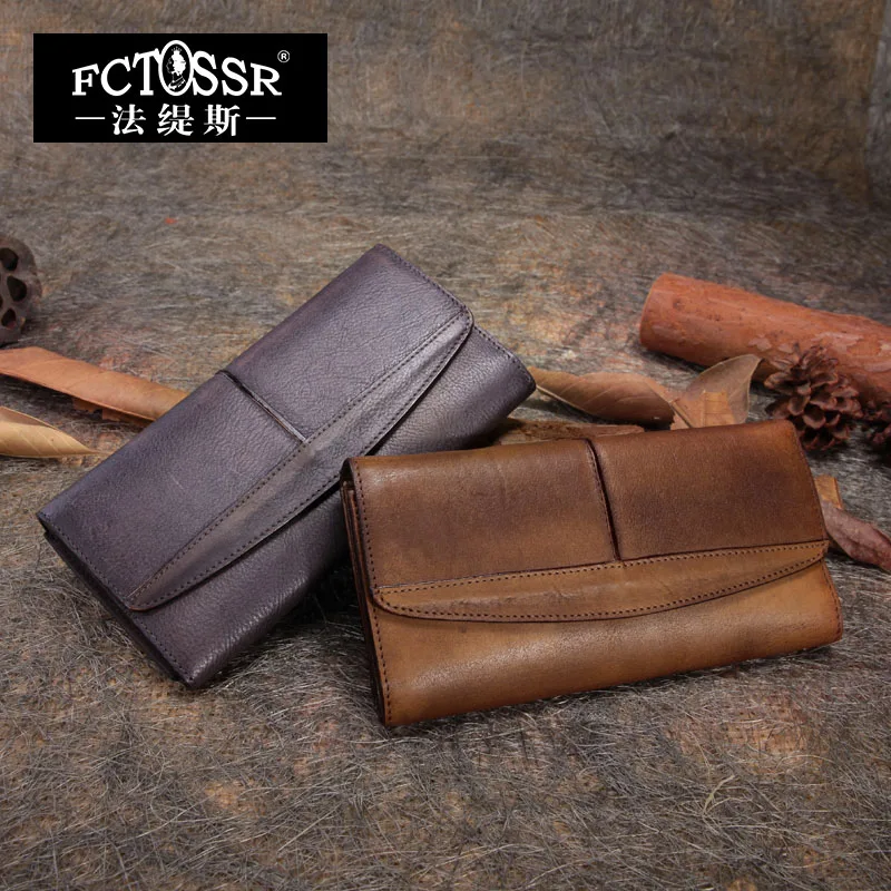 2019 винтажный Женский Повседневный клатч из натуральной кожи с магнитной пряжкой