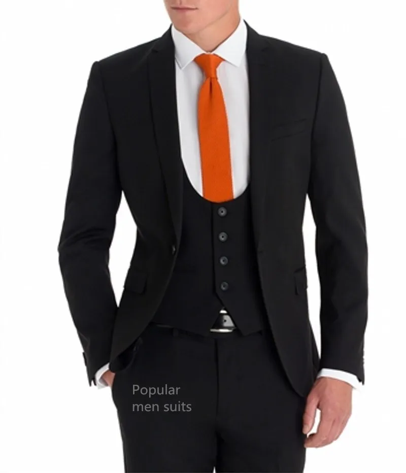Темно-синий мужской костюм s на заказ Slim Fit 3 шт. свадебные костюмы цена Уэльский клетчатый оконный костюм - Цвет: same as picture