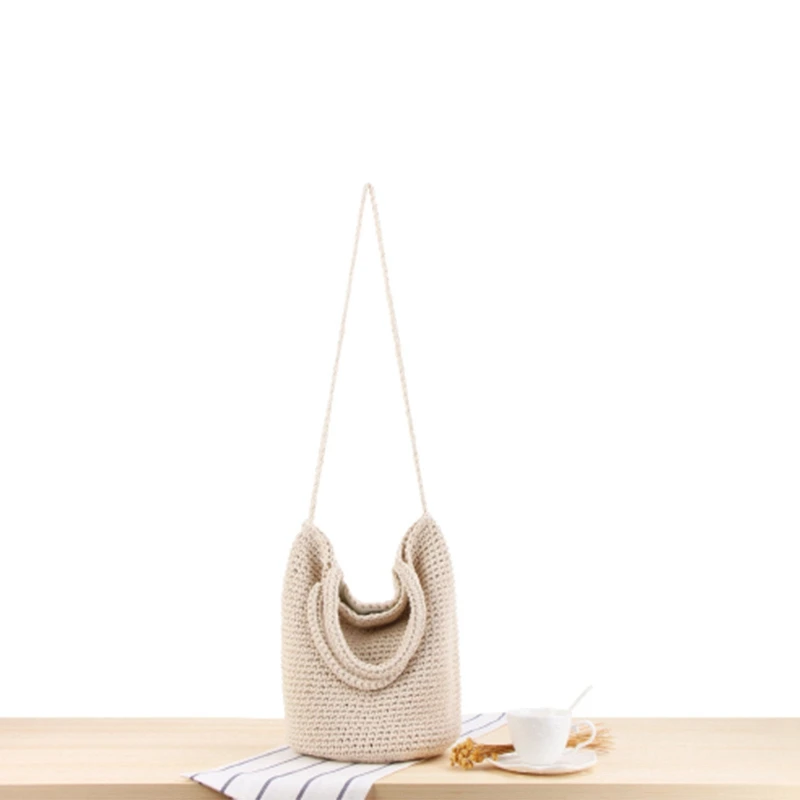 Women Sen Versatile Shoulder Shackle Woven Bag Bohemian Holiday Straw Bag(Beige) | Багаж и сумки