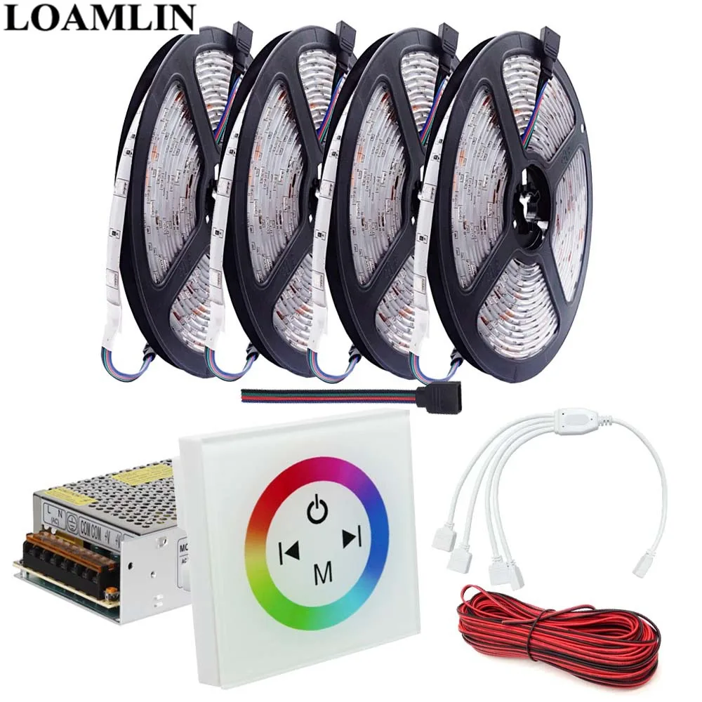 5050SMD 30 светодиодов/м RGB светодиодные полосы света Сенсорная панель Led контроллер