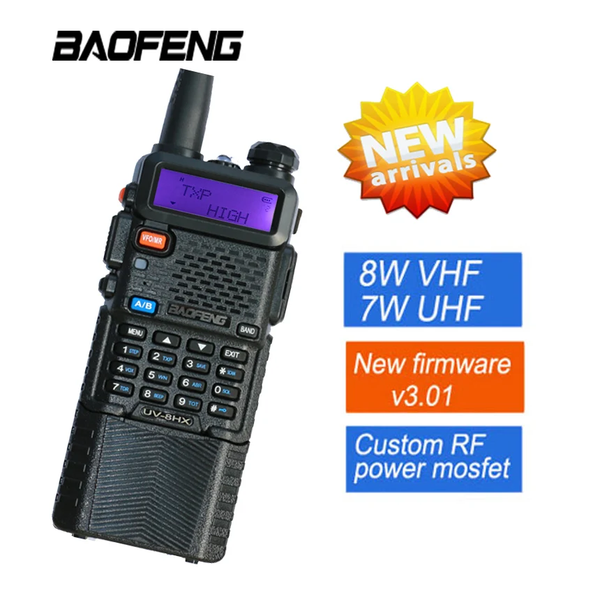 Рация Baofeng UV5R 8 Вт радио приемопередатчик двойной дисплей коммуникатор