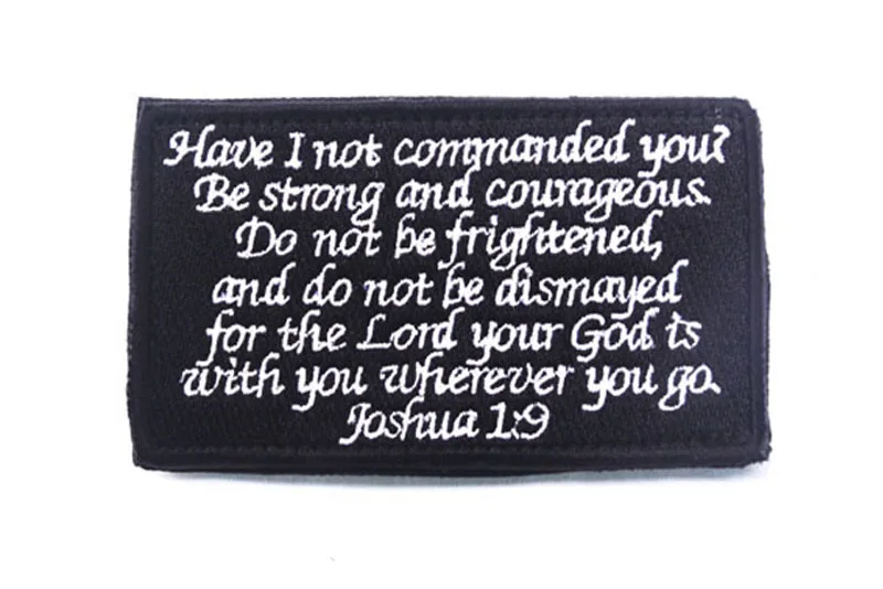 A JOSHUA 1:9 GOD WITH YOU ARMY COMBAT INFIDEL BLACK OPS PATCH USA FASTENER FOREST BADGE MULTICAM AIRSOFT PATCH FOR BACKPACK JACKET - Цвет: A