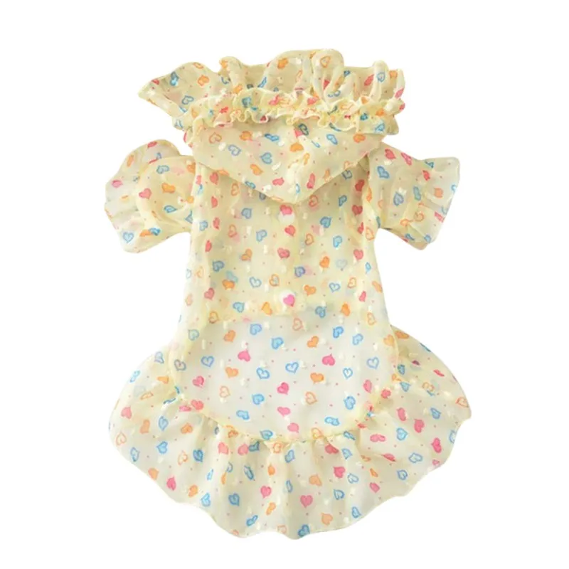 Summer Sun Protection Hoodies Dog Dress Transparent Skirt Cute for Small Medium Cat Puppy Kitty Pet Clothing | Дом и сад