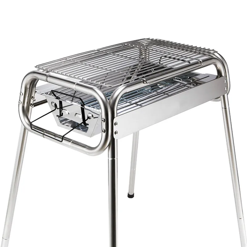 Уличная домашняя стойка для барбекю из нержавеющей стали большая Складная
