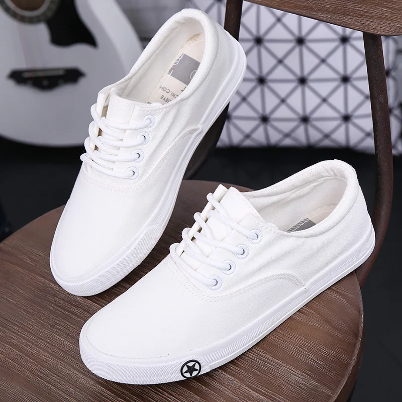Лидер продаж модная женская белая парусиновая обувь лаконичная повседневная на