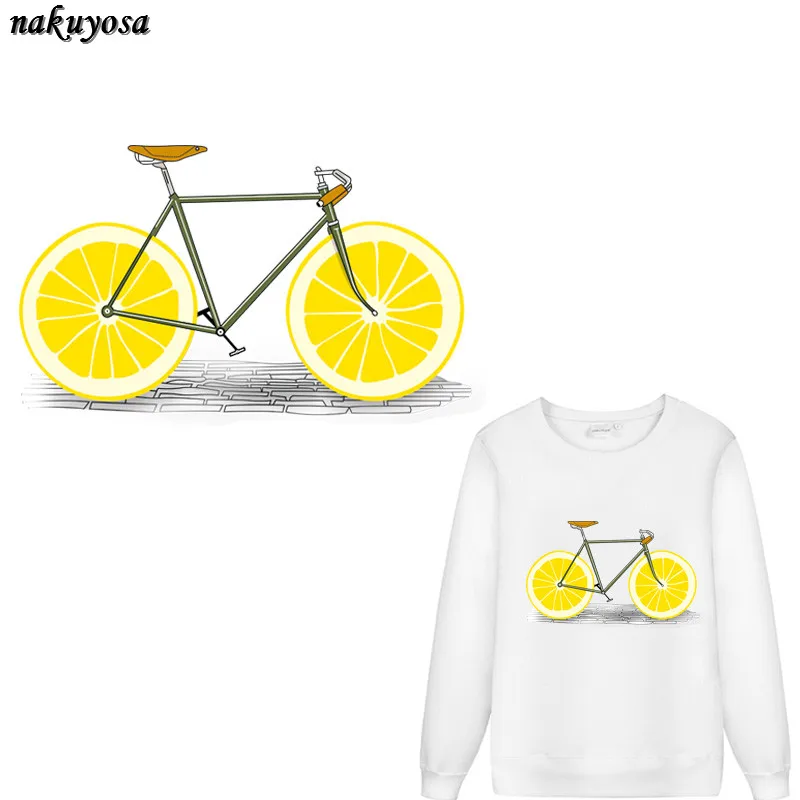 Милые наклейки для одежды Lemon wheel простые нашивки велосипеда сделай сам футболка