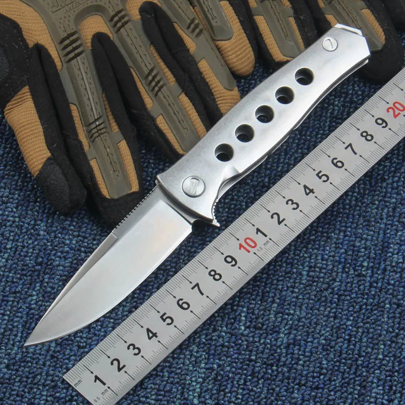 

Hot sale D2 blade Steel handle folding knife outdoor camping Hunting Survival knife Tactical Utility tools EDC pocket knives