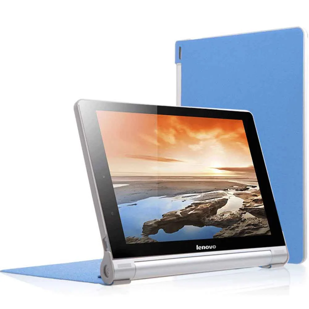 Blue Модный складной чехол-книжка из искусственной кожи с шелковым узором для lenovo B8080H/F 10,1 '', чехол для lenovo YOGA Tablet 10HD - Цвет: Blue