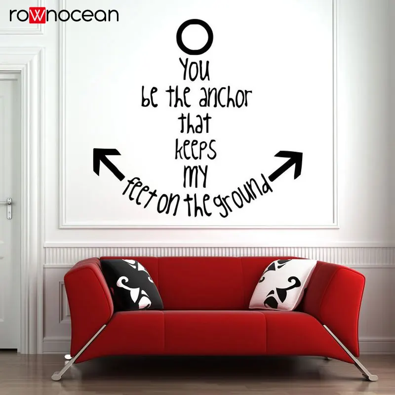 Морской якорь Love Quote настенные наклейки для украшения стен дизайн комнаты