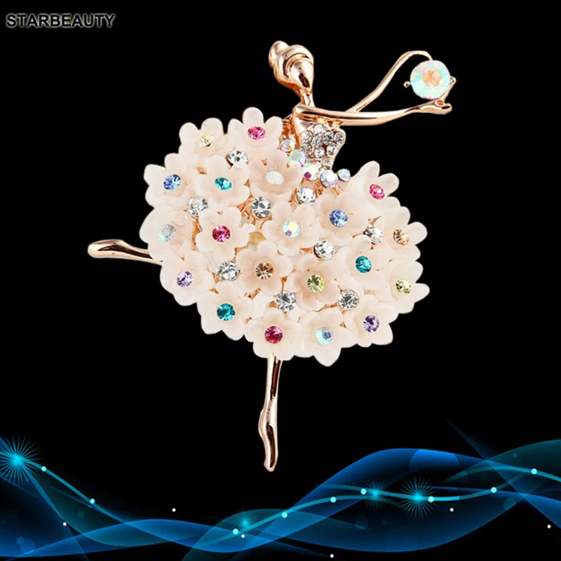 Starbeauty Perfect Ballet Girl брошь в форме цветка радуги морские стразы броши для женщин