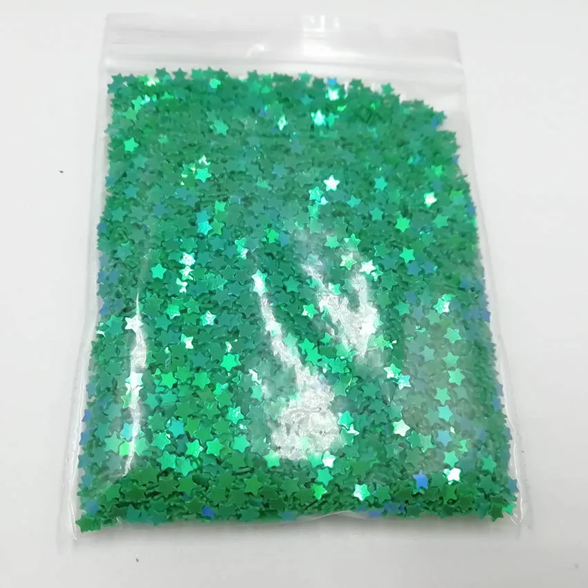 D 10g/bag Silver Gold Holographic Glitter 3mm Micro Star/Butterfly Shape MIX Acrylic Laser Glitter For Nail Art Decorations YXL035 - Цвет: D